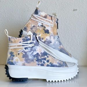 Converse Run Star Hike Platform Hi Top 'Washed Florals' Orange White Size 9.5